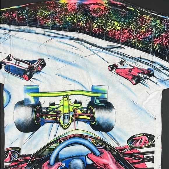 1993 Indy 500 Vintage T-Shirt Men’s Large All Over Print All Sport Tag USA - Picture 6 of 10